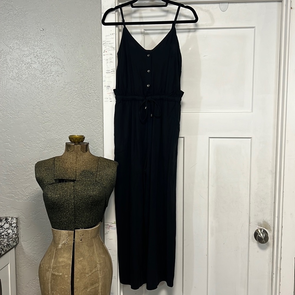 SPLENDID BLACK JUMPSUIT CINCH WAIST SIZE SMALL